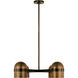 Avroko Octavia 4 Light 28 inch Blackened Bronze/Bright Worn Brass Chandelier Ceiling Light