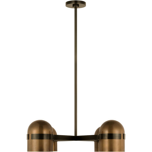 Avroko Octavia 4 Light 28 inch Blackened Bronze/Bright Worn Brass Chandelier Ceiling Light