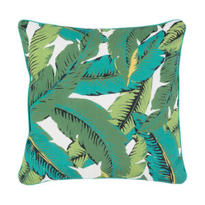 Seaside 16 X 16 inch Emerald/Grass Green/Ivory/Black Pillow Cover