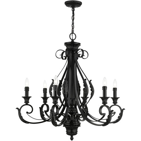 Valencia 6 Light 35 inch Shiny Black Large Chandelier Ceiling Light