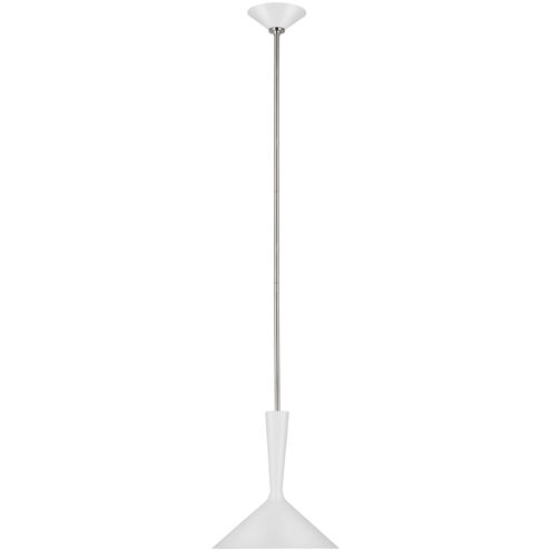 Visual Comfort Signature Collection AERIN Rosetta LED 12 inch Matte White and Polished Nickel Pendant Ceiling Light, Medium ARN5540WHT/PN - Open Box