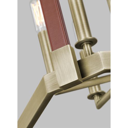 Hadley 6 Light 18 inch Time Worn Brass Pendant Ceiling Light