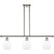 Ballston Belfast 3 Light 36 inch Polished Nickel Island Light Ceiling Light in Matte White Glass, Ballston