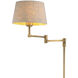 Corbin 62.4 inch 40 watt Brushed Brass Floor Lamp Portable Light in Linen Shade