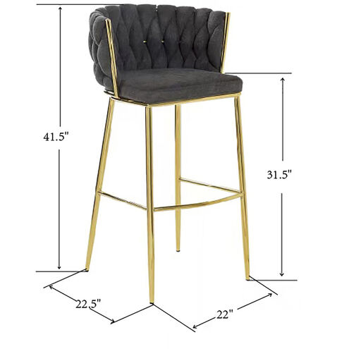 Woven Black and Polished Gold Chair