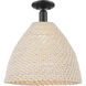 Downtown Urban Natural Ballston Dome 1 Light 15.75 inch Matte Black Semi-Flush Mount Ceiling Light