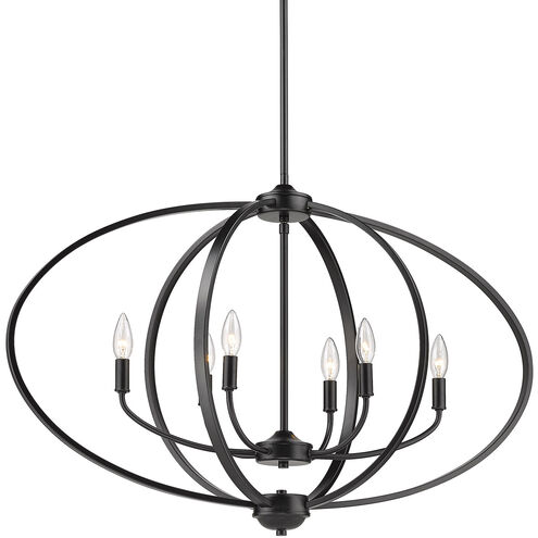 Colson 6 Light 35 inch Matte Black Linear Pendant Ceiling Light in No Shade