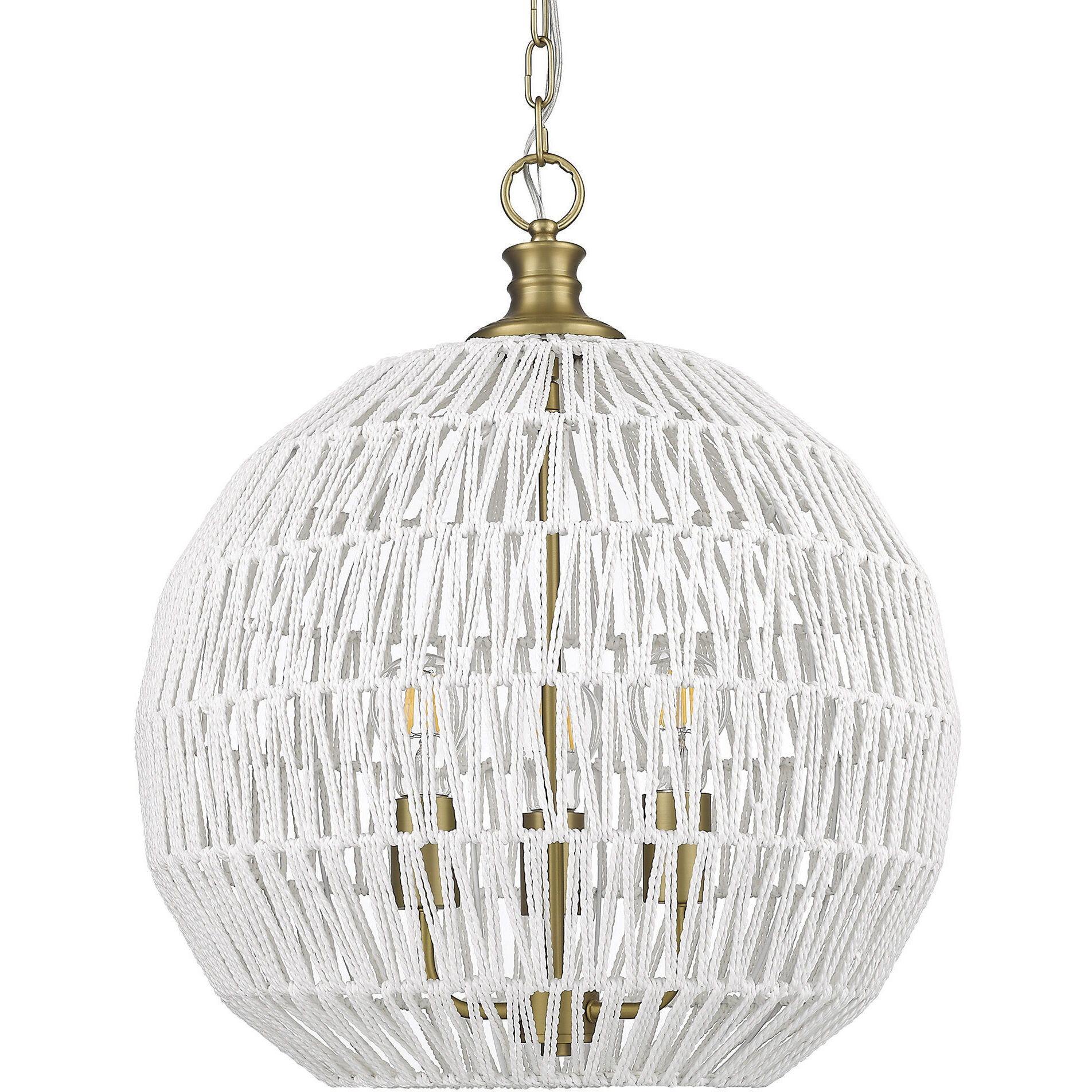 Florence 3 Light 18.5 inch Brushed Champagne Brass Pendant Ceiling Light