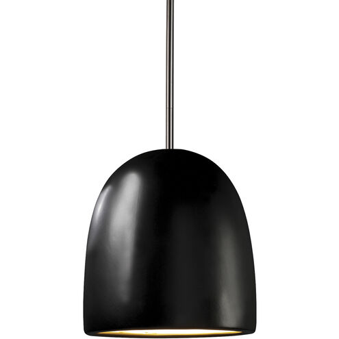 Radiance 1 Light 9 inch Carbon Matte Black Pendant Ceiling Light in Rigid Stem Kit, Brushed Nickel, Incandescent