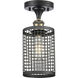 Nestbrook 1 Light 5 inch Black Antique Brass Semi-Flush Mount Ceiling Light in Matte Black