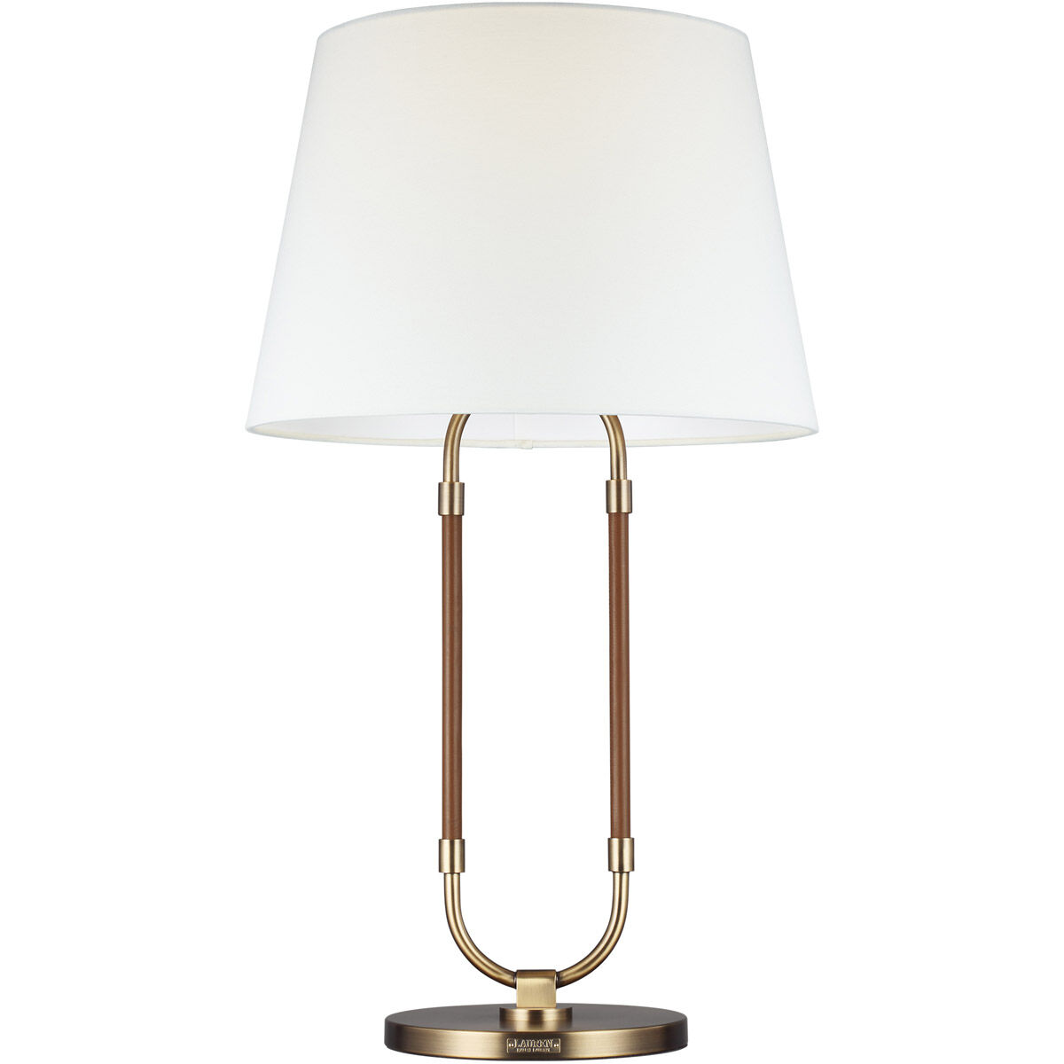 Katie 30 inch 9.50 watt Time Worn Brass / Saddle Leather Table Lamp Portable Light