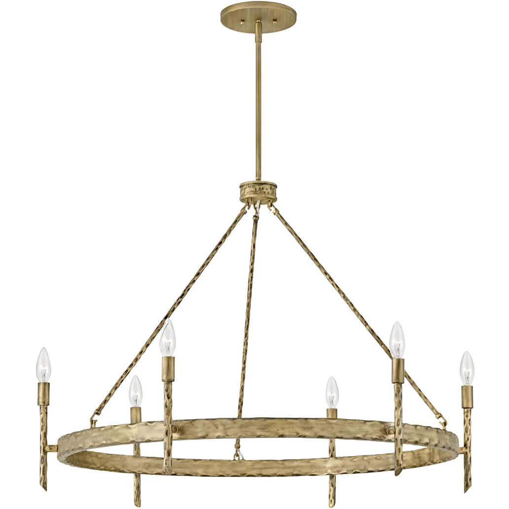 Tress 6 Light 36.25 inch Champagne Gold Indoor Chandelier Ceiling Light