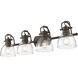 Yep Duncan Vanity Wall Light in Rubbed Bronze, Clear Glass