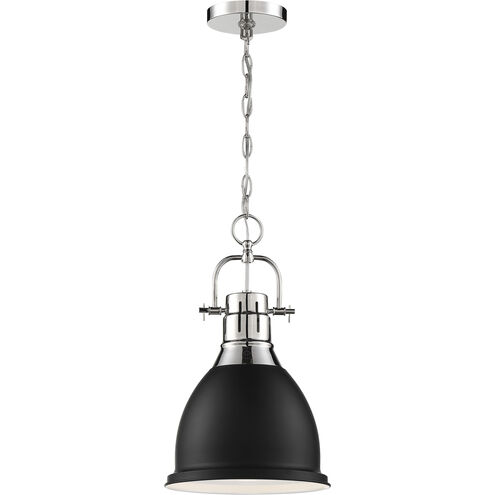 Watson 1 Light 10.25 inch Polished Nickel and Matte Black Pendant Ceiling Light