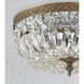 Waltham 3 Light 12 inch Olde Brass Flush Ceiling Light in Clear Hand Cut