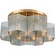 Compartir 7 Light 19 inch Satin Brass with Satin Nickel Semi Flush Mount Ceiling Light