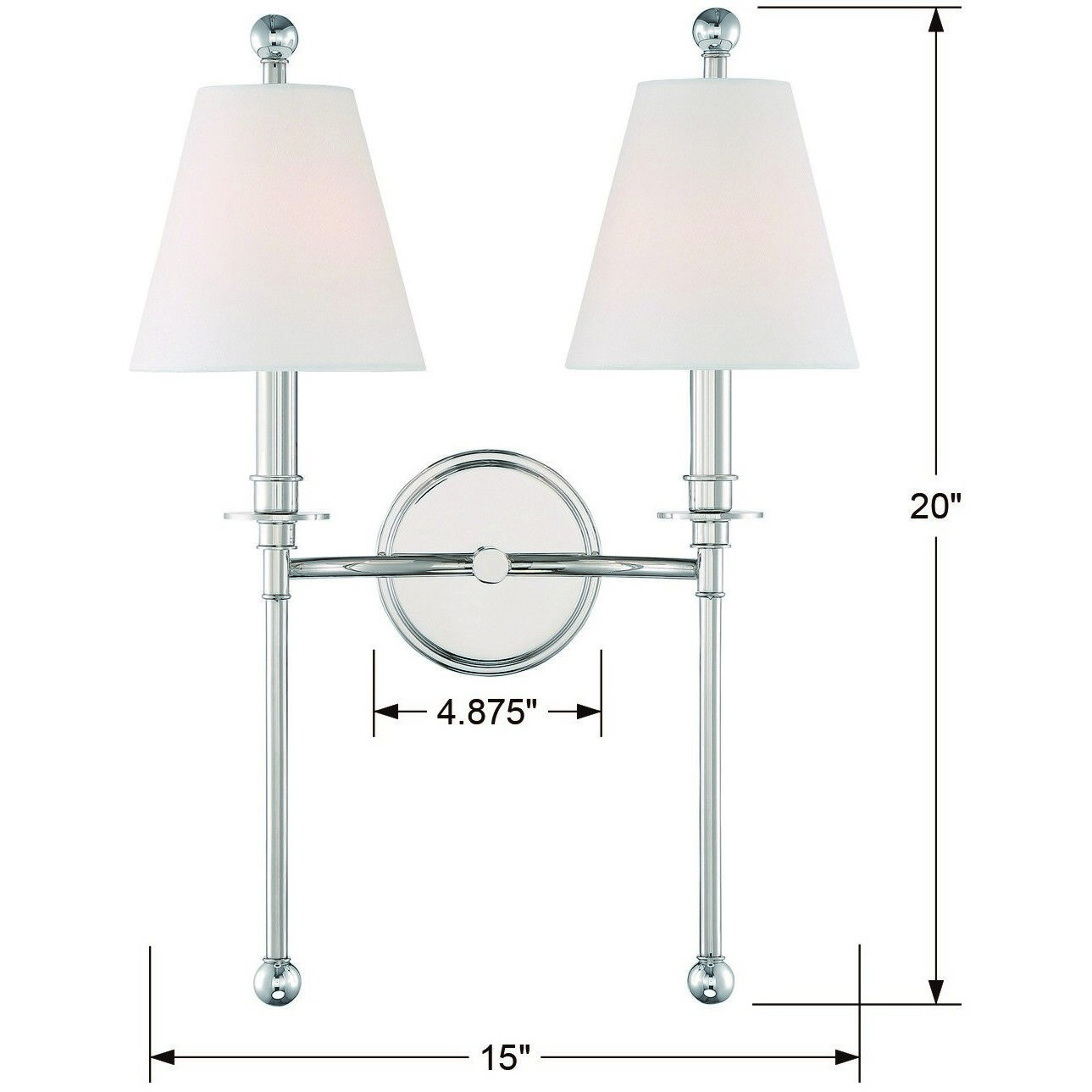 Riverdale 2 Light 15 inch Polished Nickel Sconce Wall Light