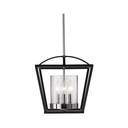 Mercer 3 Light 12 inch Matte Black Semi-flush Ceiling Light, Convertible