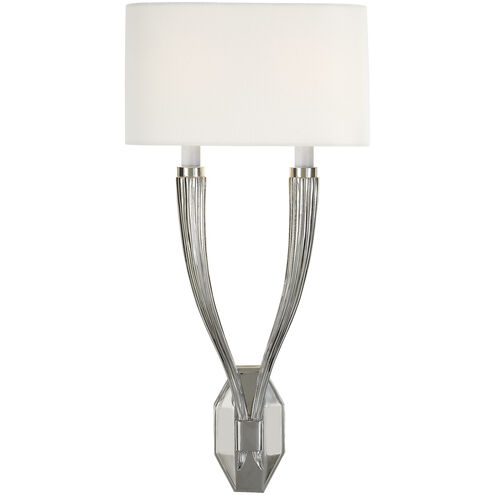 Chapman & Myers Ruhlmann 2 Light 10.75 inch Polished Nickel Double Sconce Wall Light in Linen