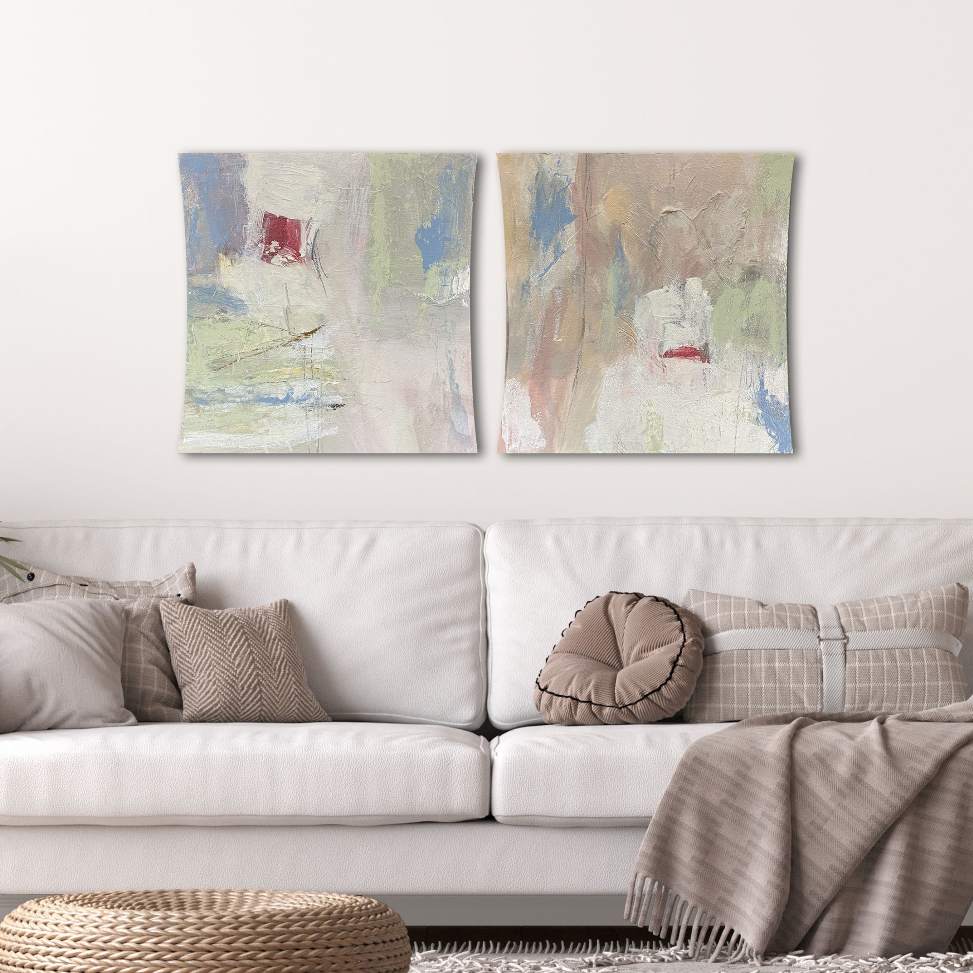 Finding Peace Pink and Blue and Green and White Wall Sculpture, The Studio