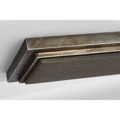 Anne-Marie Barton Remi Linear Pendant Ceiling Light in Mottled Pewter and Warm Walnut