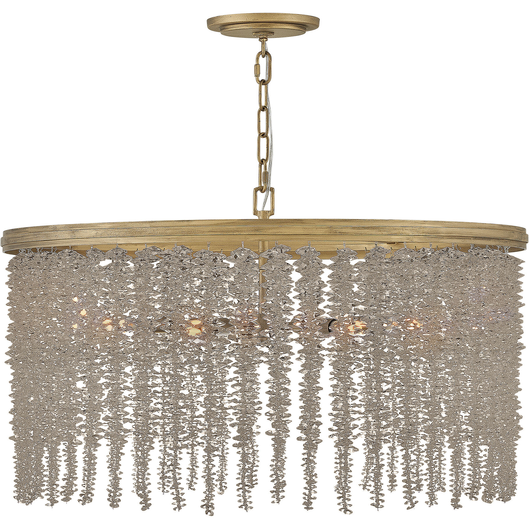 Rubina 6 Light 30 inch Burnished Gold Convertible Chandelier Ceiling Light in Light Amber