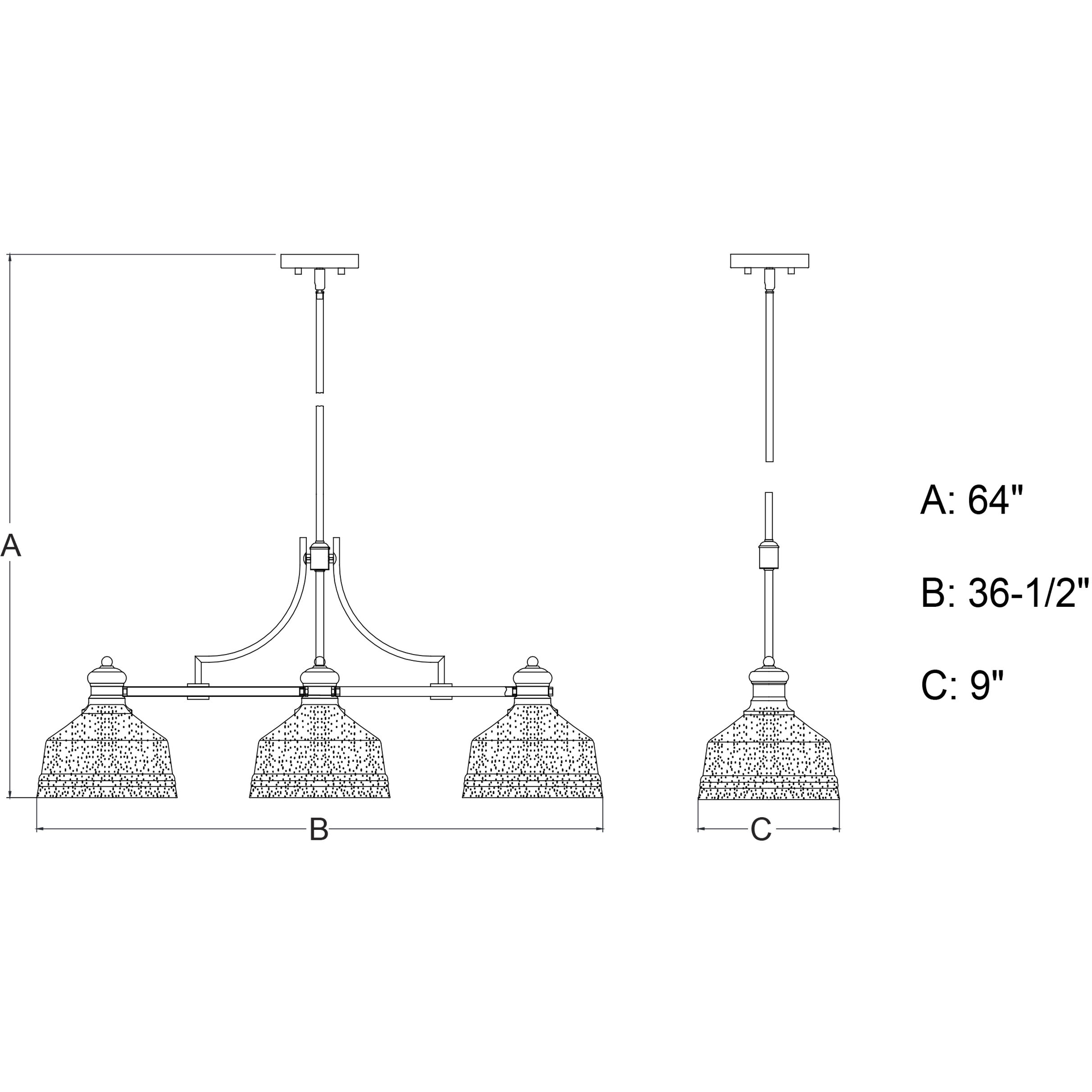 Beloit LED 36.5 inch Matte Black Linear Chandelier Ceiling Light