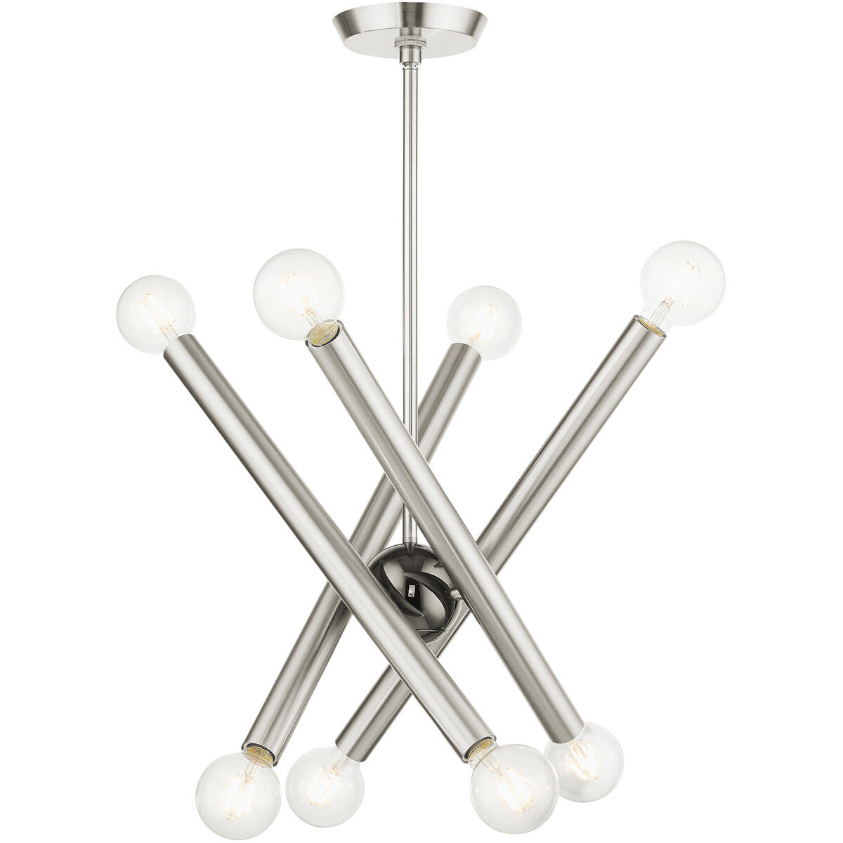 Stafford 8 Light 24 inch Brushed Nickel Chandelier Ceiling Light