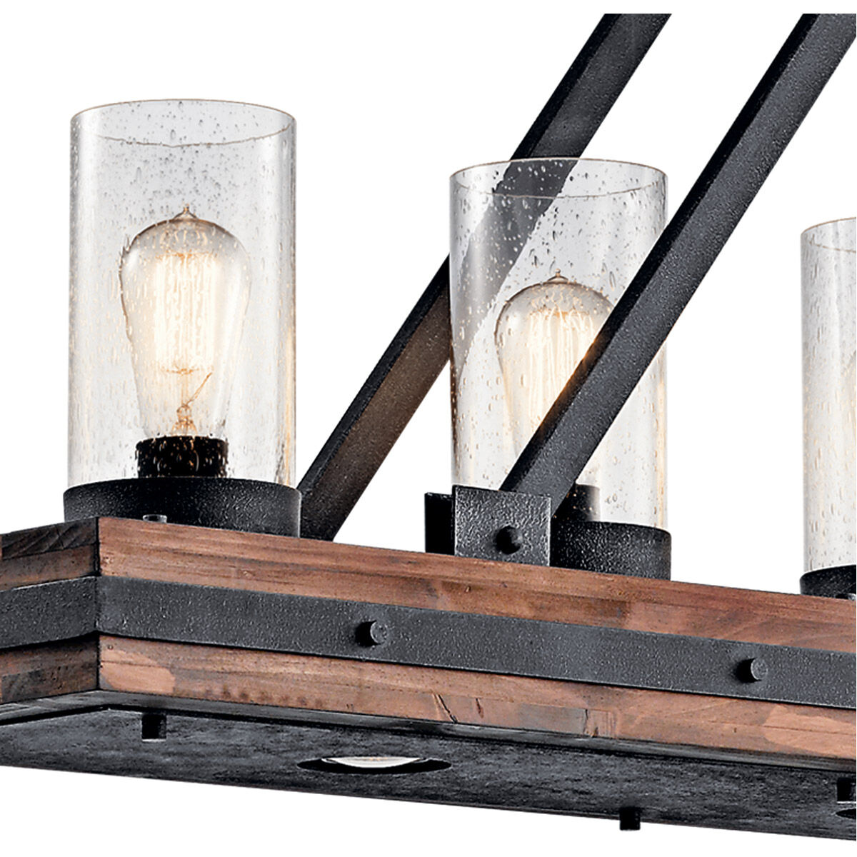 Colerne 8 Light 10.75 inch Auburn Stained Chandelier Linear Ceiling Light, Single