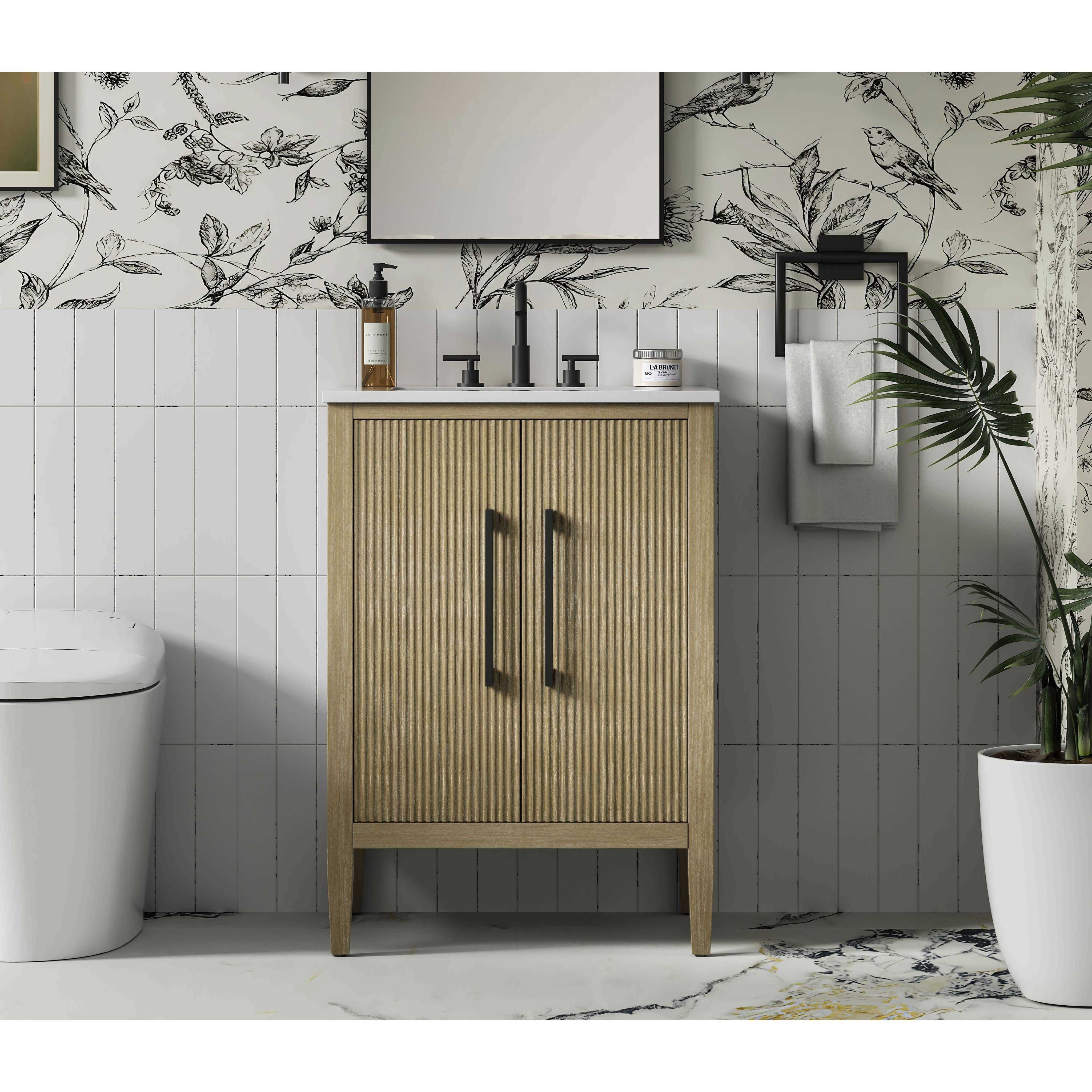 Blakely 24 X 35 inch Linen Oak Bathroom Vanity Cabinet