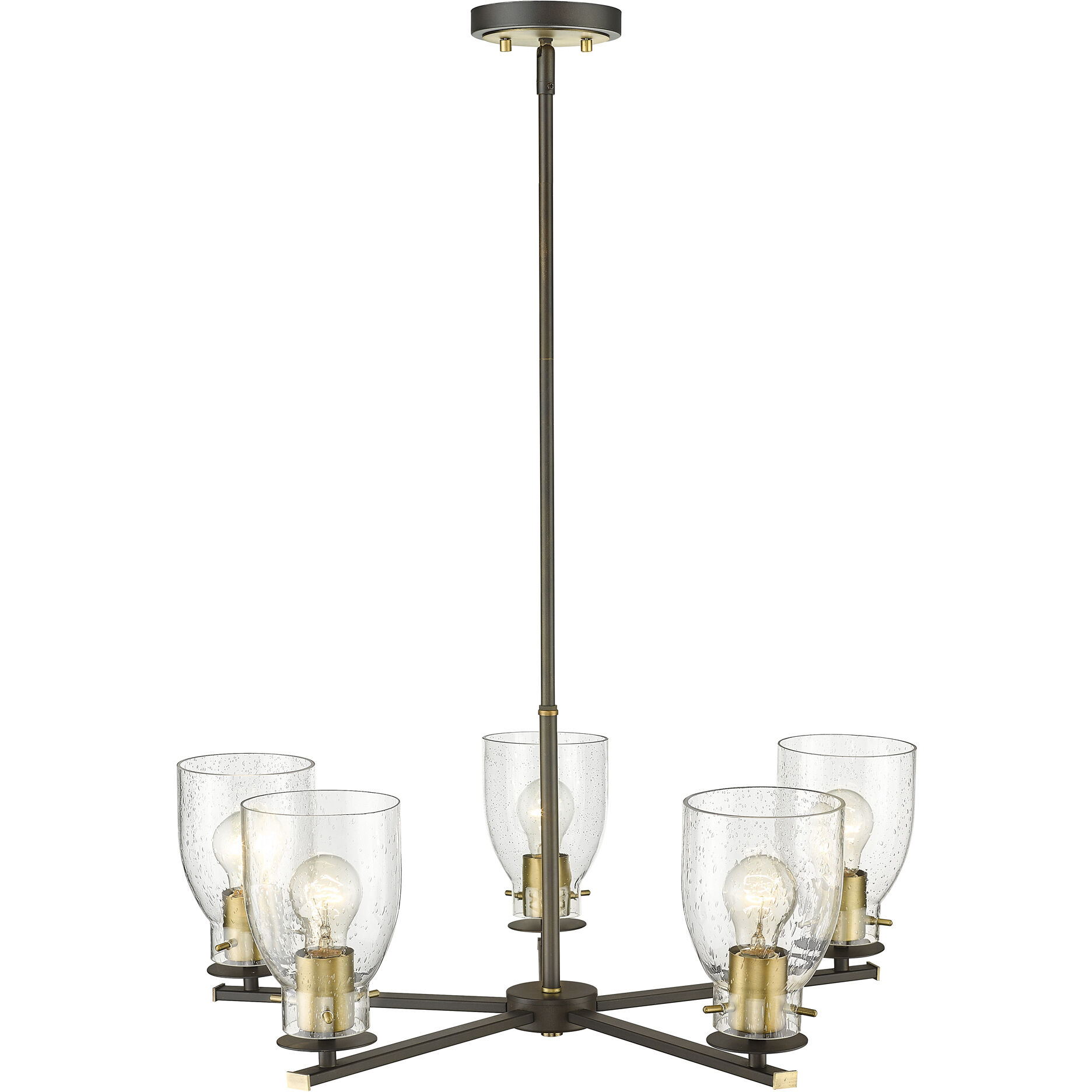 Shelby 5 Light 28 inch Oil Rubbed Bronze and Antique Brass Chandelier Ceiling Light