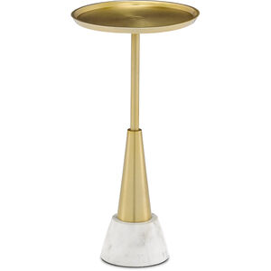 Davis 11 inch Brushed Brass/White Drinks Table