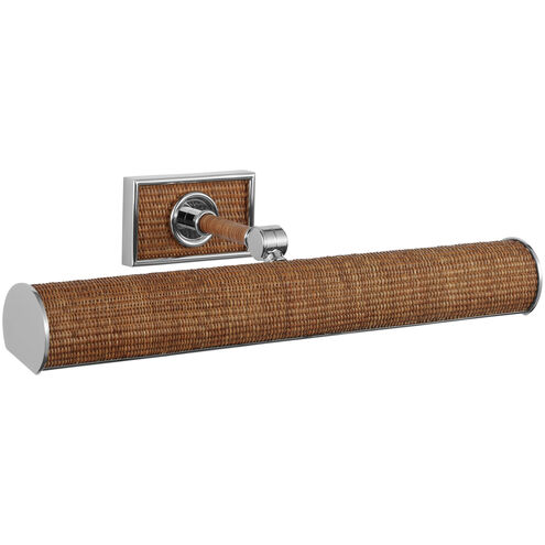 Chapman & Myers Halwell 16 watt 18 inch Polished Nickel and Natural Woven Rattan Picture Light Wall Light