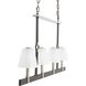 Armstrong Grove 4 Light 36 inch Charcoal with Satin Nickel Linear Chandelier Ceiling Light