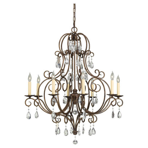 Chateau 8 Light 32 inch Mocha Bronze Chandelier Ceiling Light, Medium