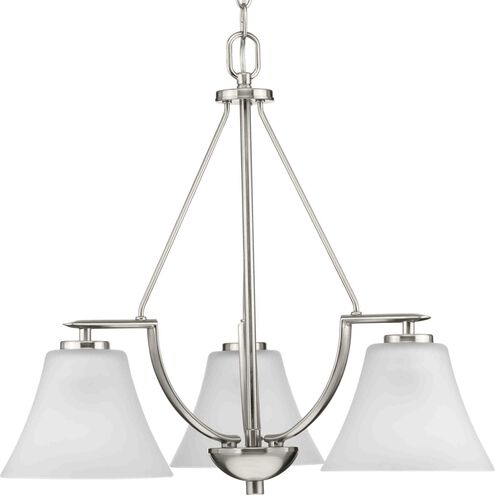 Bravo 3 Light 23 inch Brushed Nickel Chandelier Ceiling Light in Bulbs Not Included, Etched