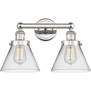 Cone 2 Light 16.75 inch Polished Nickel and Clear Bath Vanity Light Wall Light