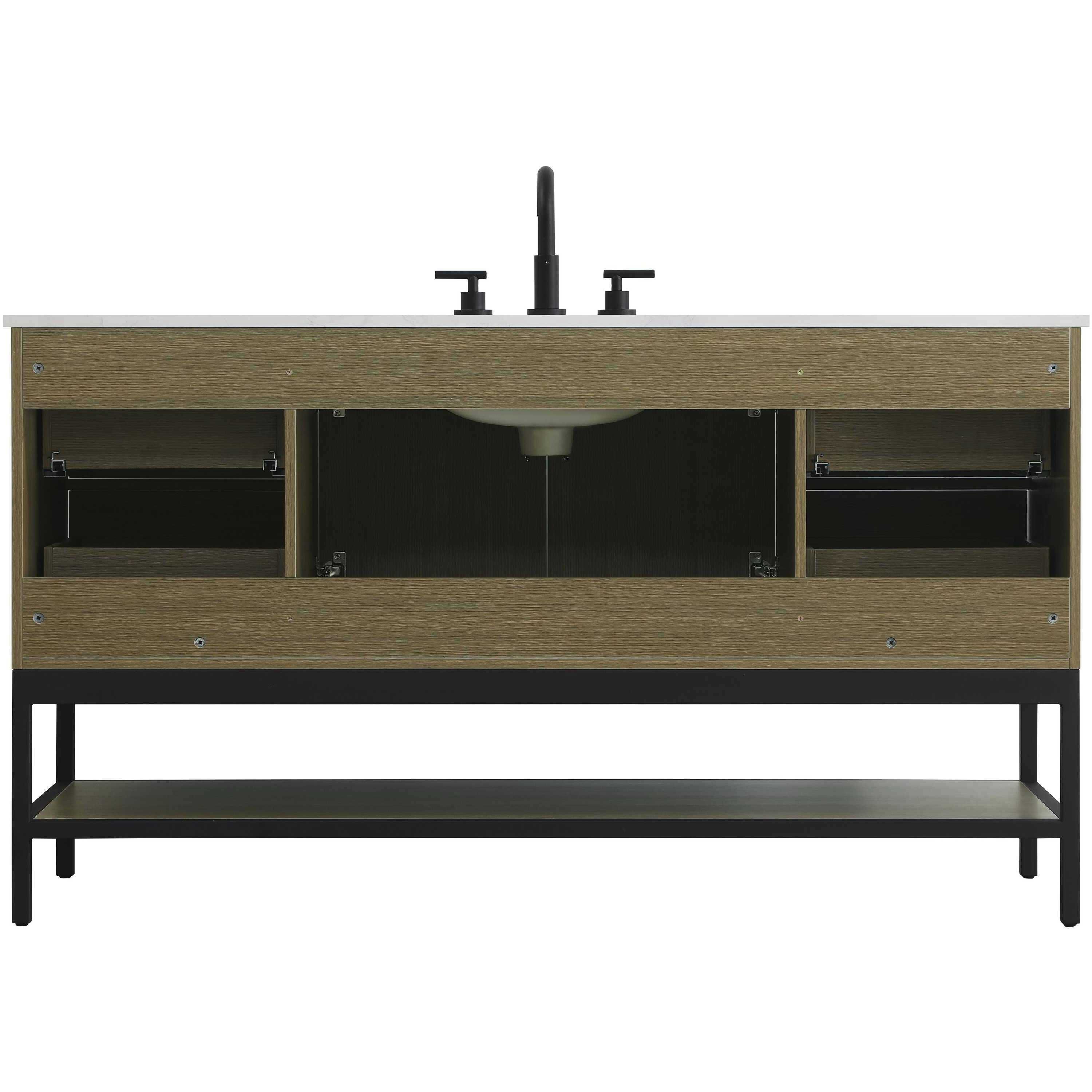 Lennox 60 X 34 inch Chestnut Brown Bathroom Vanity Cabinet