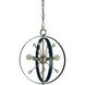 Nucleus 4 Light 14 inch Brushed Nickel with Matte Black Chandelier Ceiling Light