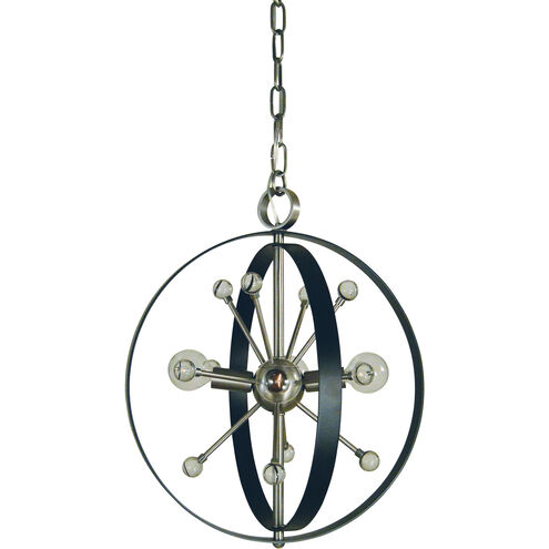 Nucleus 4 Light 14 inch Brushed Nickel with Matte Black Chandelier Ceiling Light