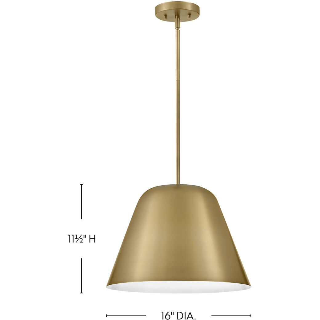 Madi LED 16 inch Lacquered Brass Pendant Ceiling Light