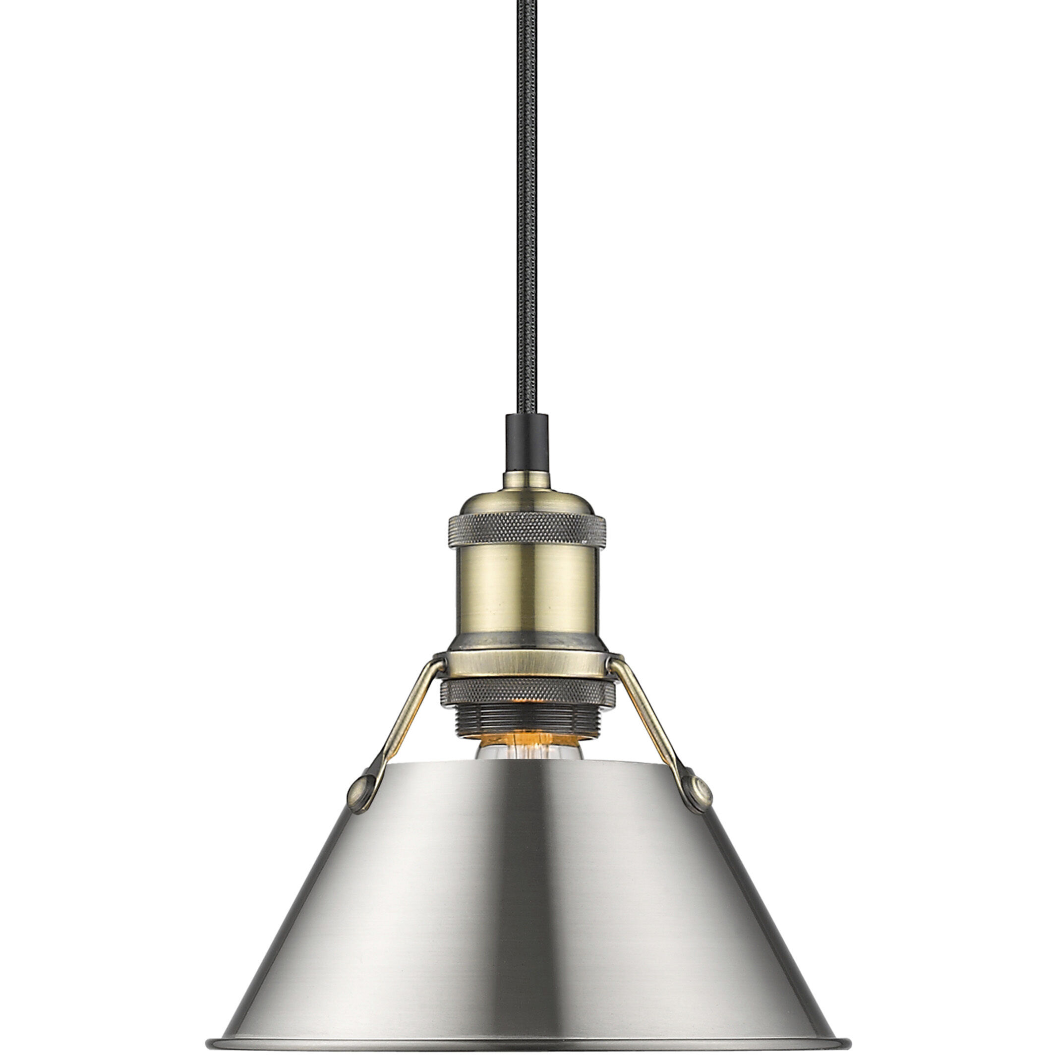 Yep Orwell 1 Light 7.5 inch Aged Brass Pendant Ceiling Light in Pewter, Small