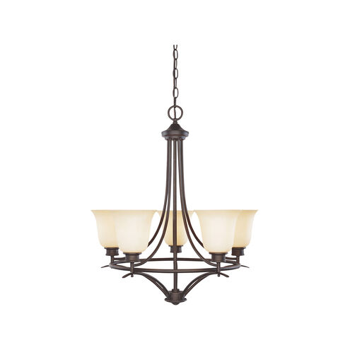 Montego 5 Light 23 inch Oil Rubbed Bronze Chandelier Ceiling Light in Satin Bisque