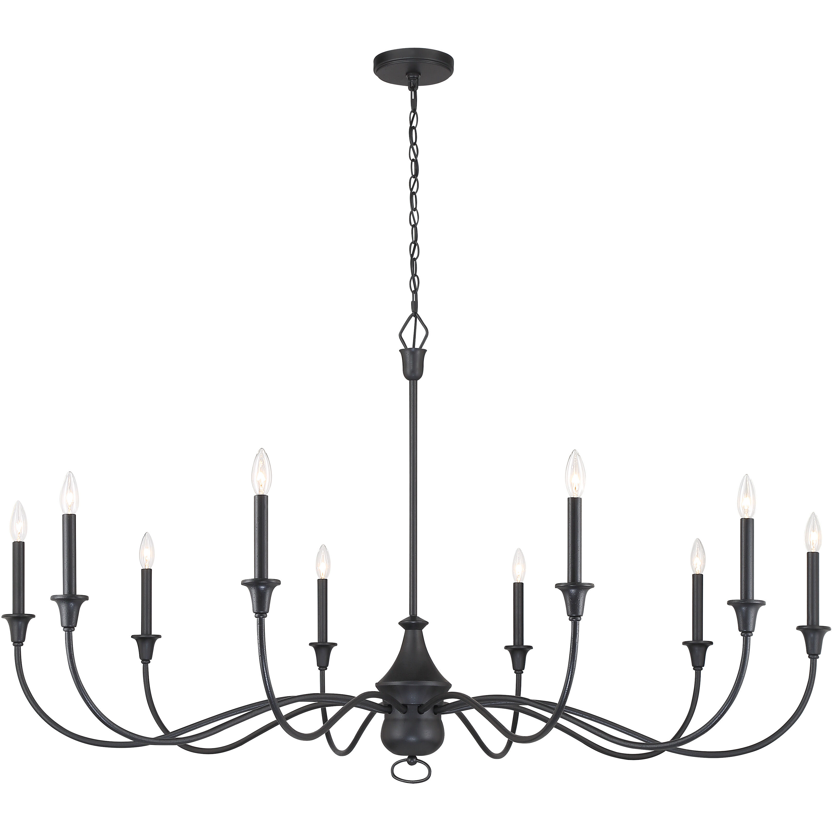 Halifax County 10 Light 58 inch Textured Coal Chandelier Ceiling Light