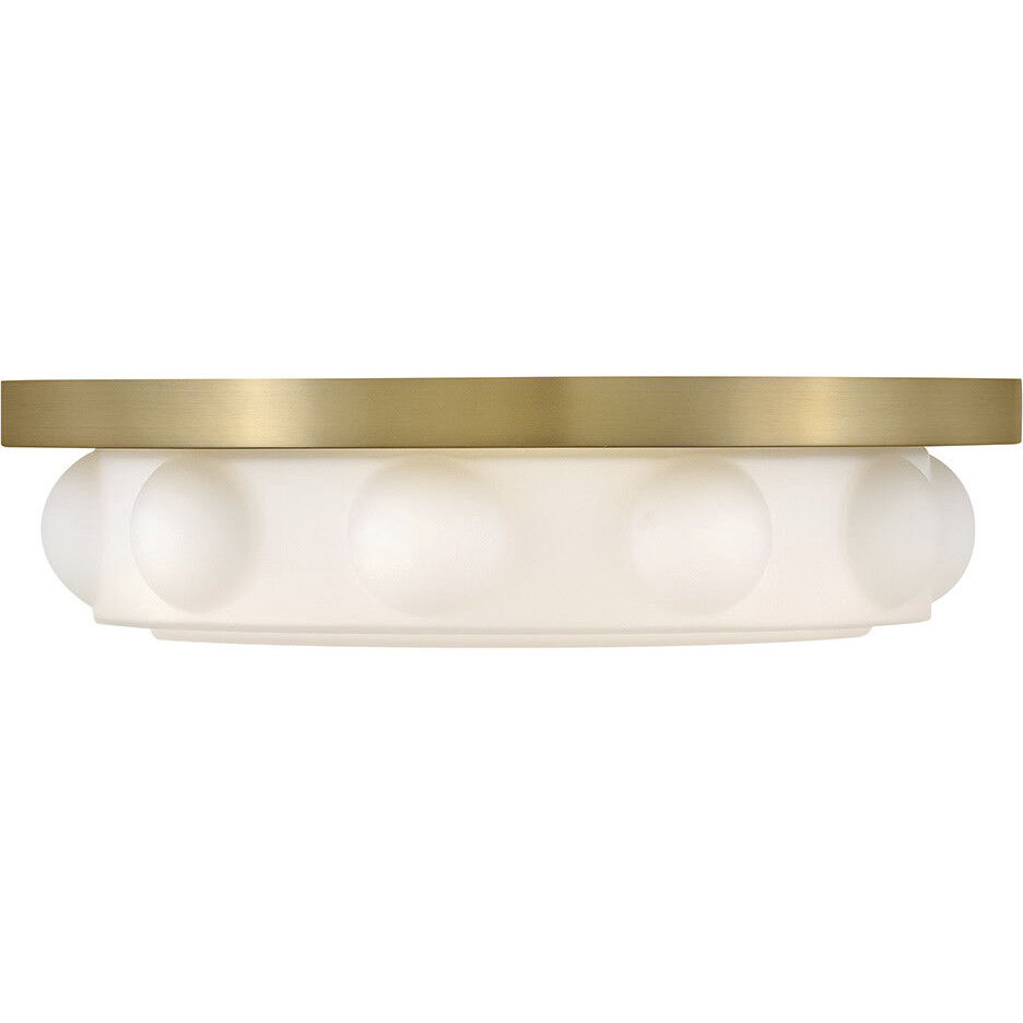 Zoey LED 14 inch Lacquered Brass Flush Mount Ceiling Light