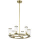 Revolve 6 Light 18.63 inch Natural Brass Chandelier Ceiling Light