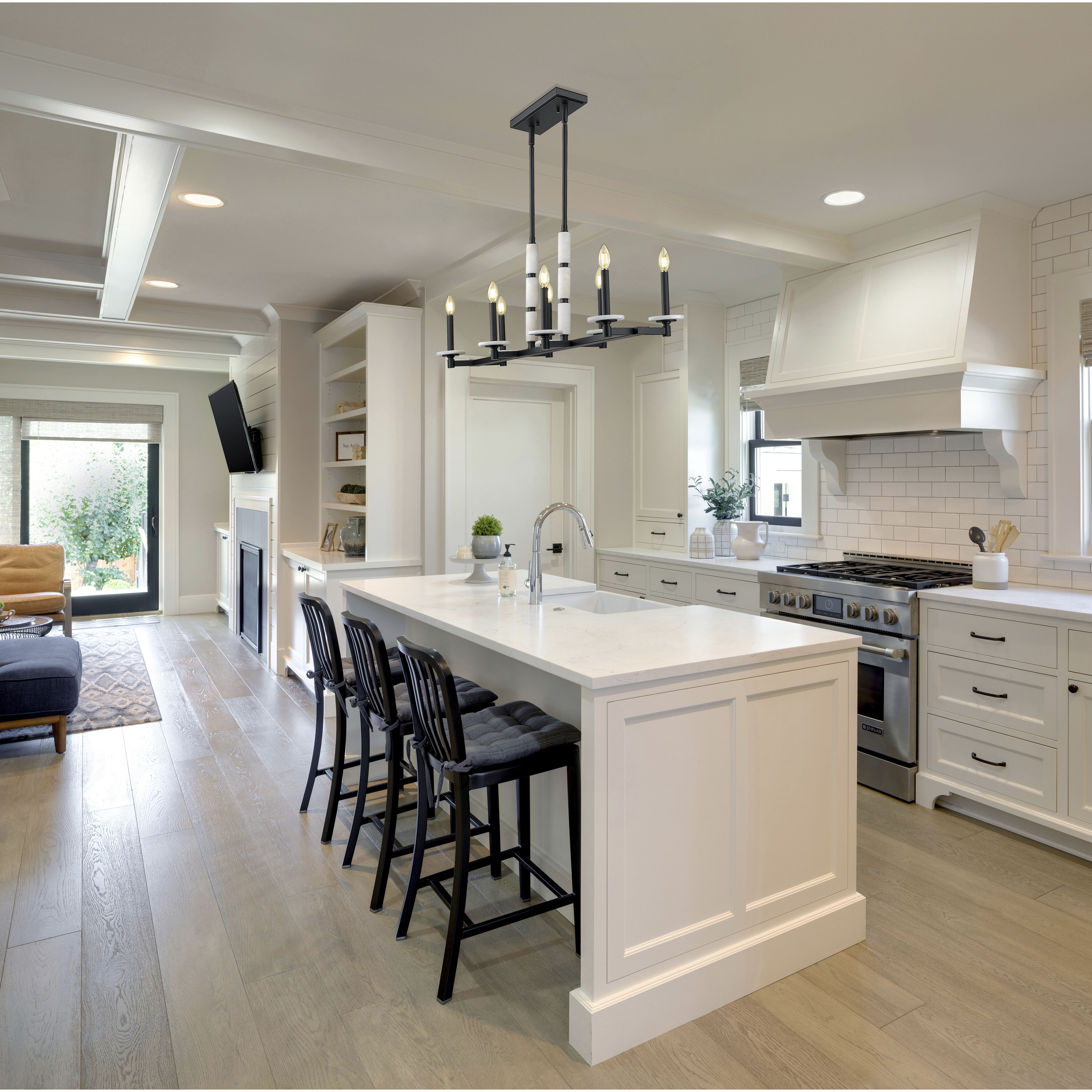 Kaden Linear Chandelier Ceiling Light in Matte Black