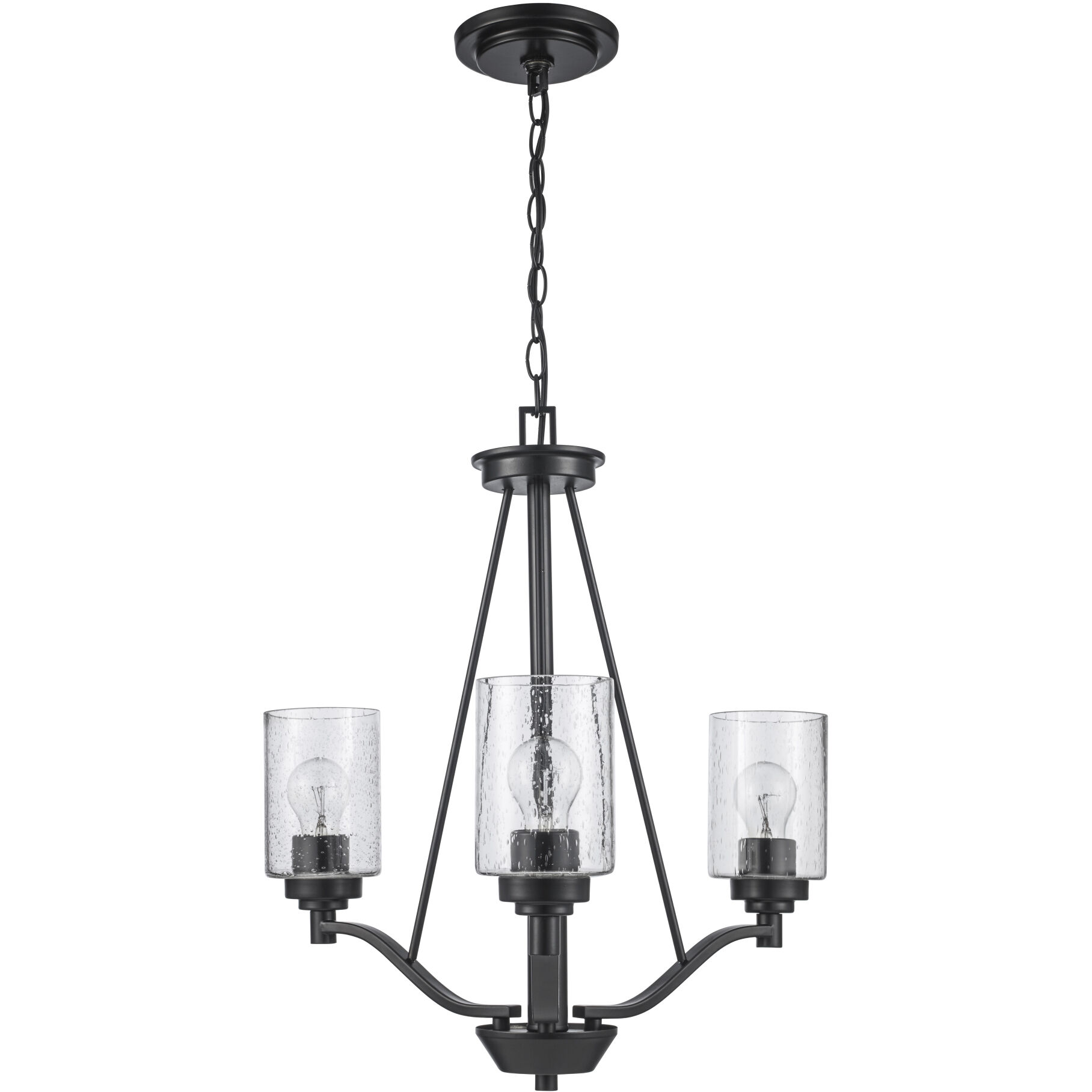 Mod Pod 3 Light 20.5 inch Black Chandelier Ceiling Light