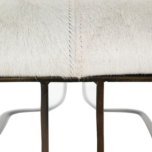 Orson Natural Ivory Hide / Antique Dark Bronze Bench