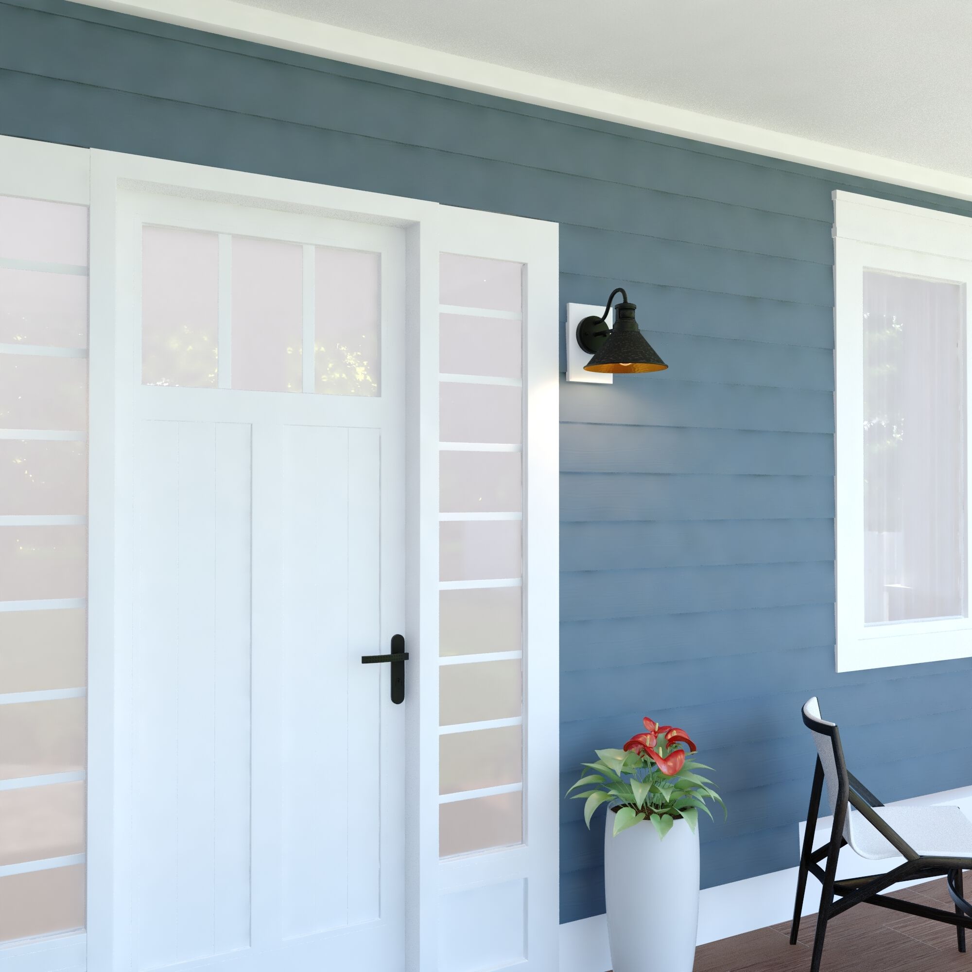 Outland Aged Iron and Light Gold Outdoor Motion Sensor